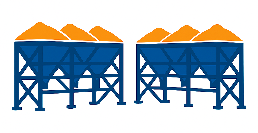 Рекомендовані склади інертних матеріалів 2 блоки по 3 шт. × 15 м³.