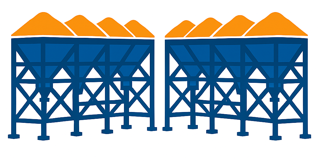 Рекомендовані склади інертних матеріалів 2 блоки по 4 шт. × 21 м³.