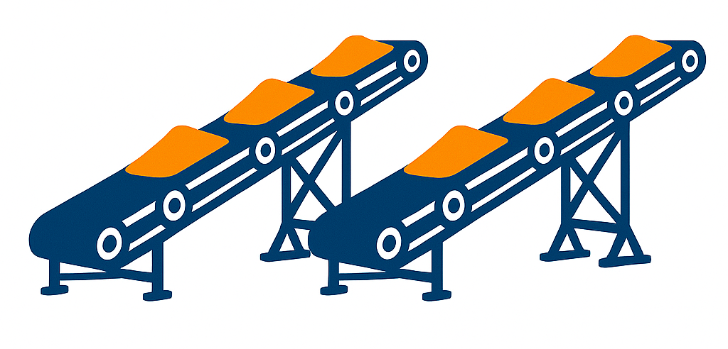 Тип завантаження інертних матеріалів — конвеєр стрічковий