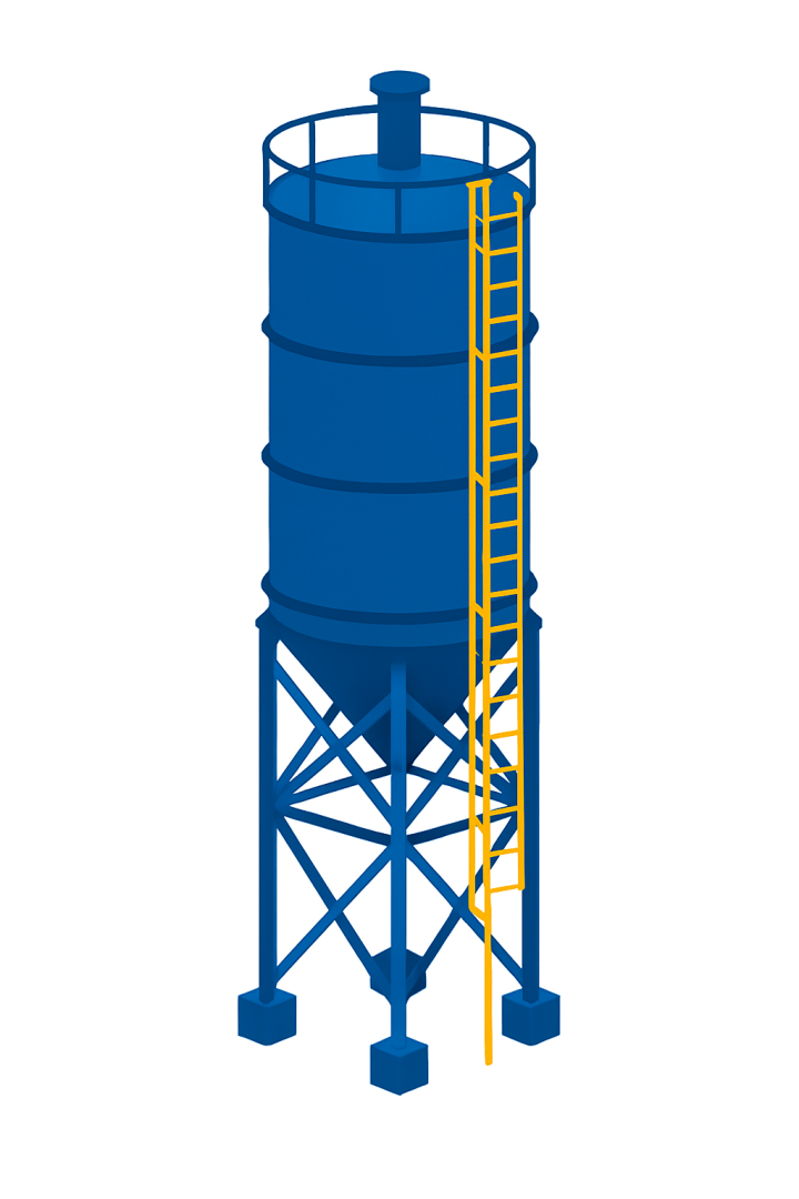 Рекомендовані силоси для зберігання цементу: 1×30 тонни